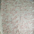 Темно-розовый тюль из бисера Handmde в цветочек